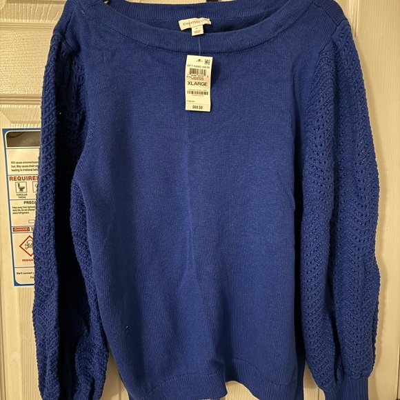NWT Charter Club Blue Knit Sweater - Picture 1 of 3